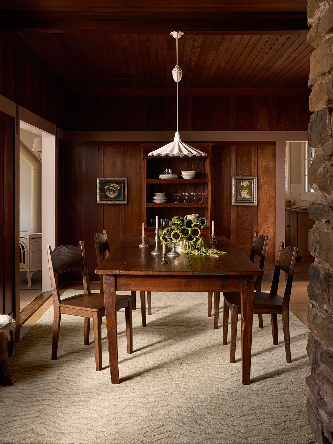 dark wood dining table
