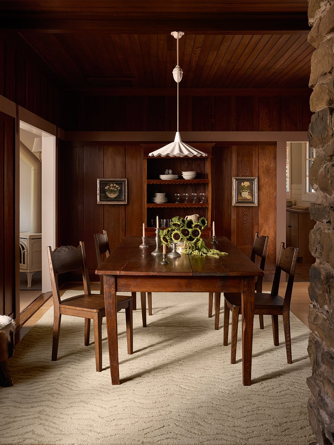 dark wood dining table