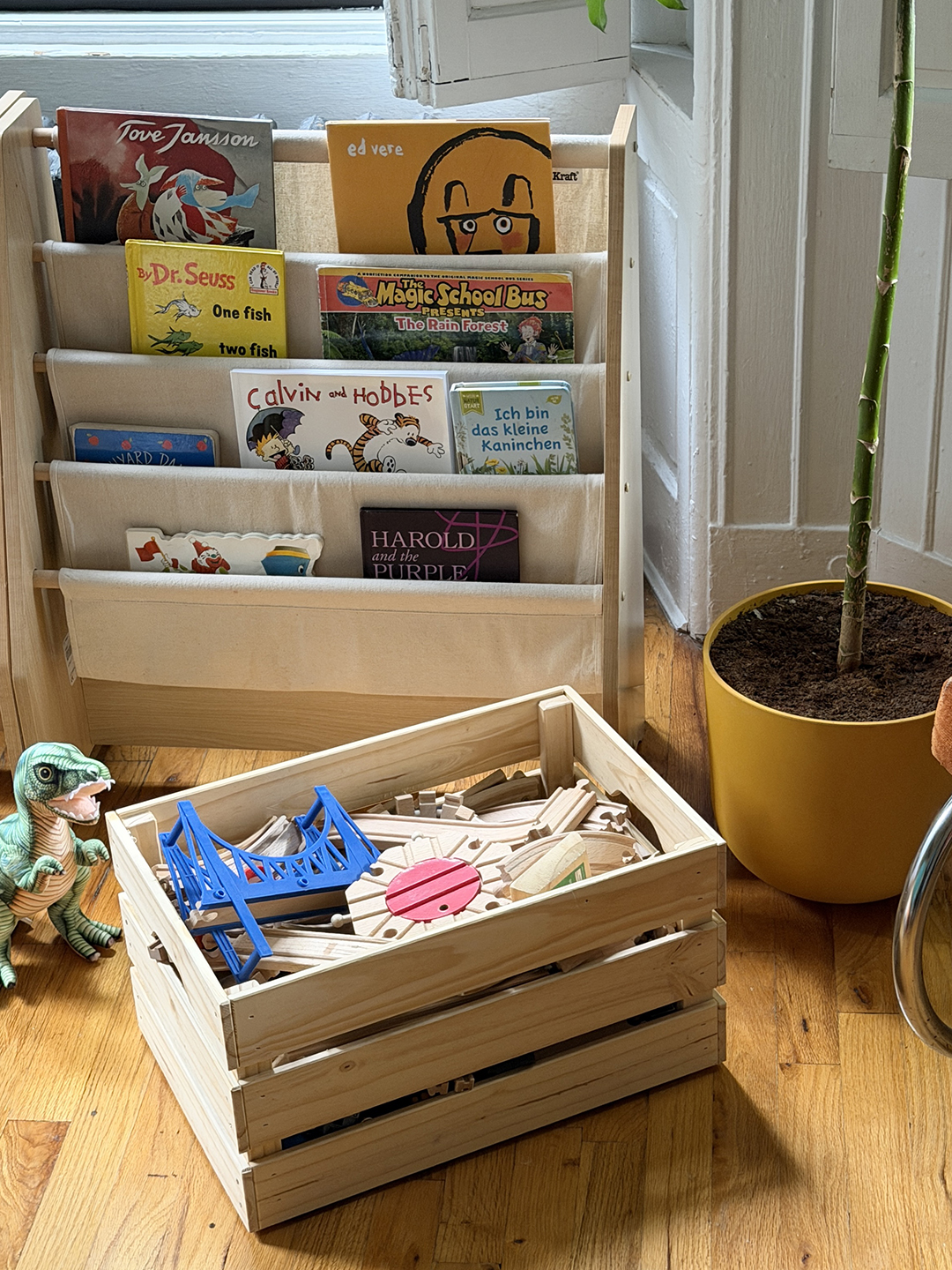 wooden bin