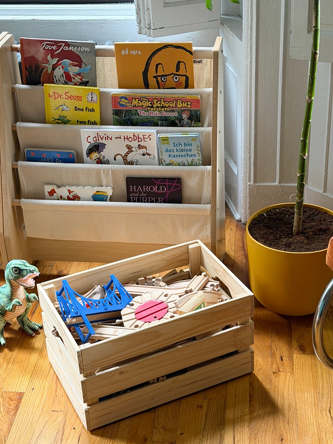wooden bin